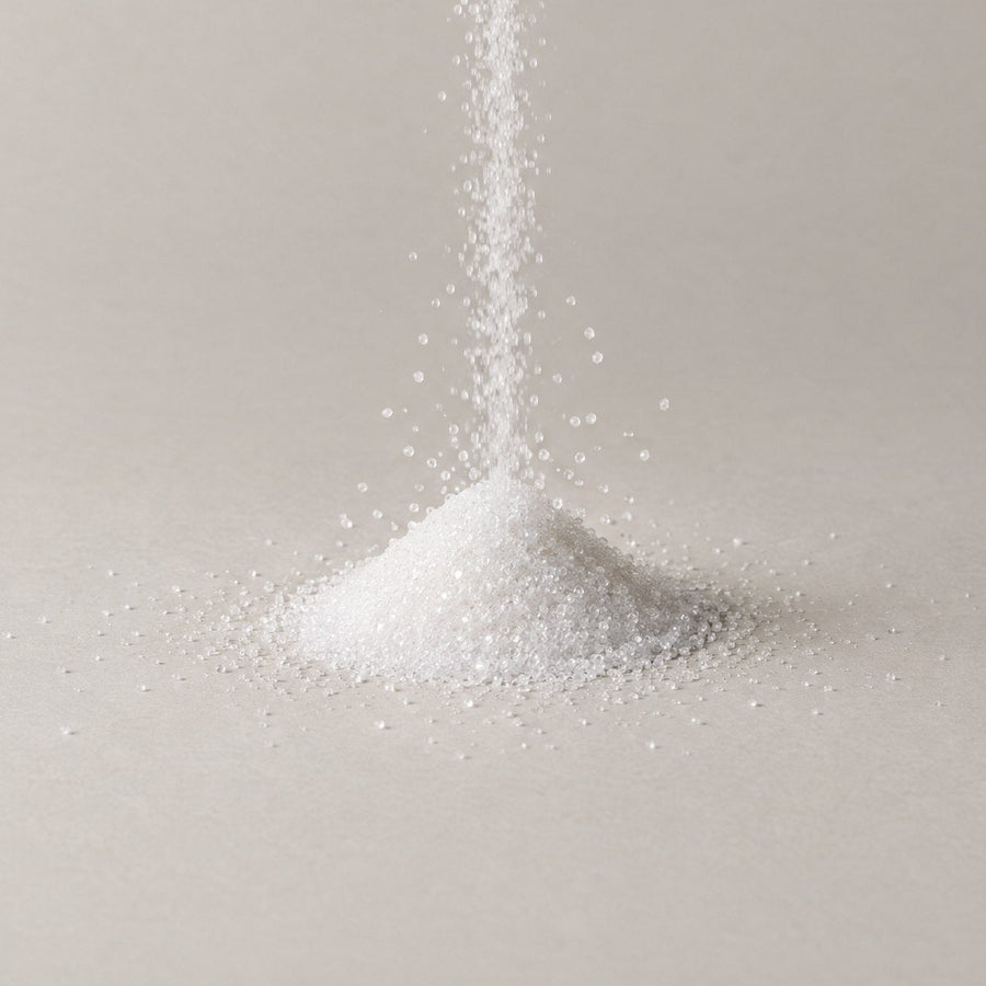 Cristaux translucides d'érythritol.